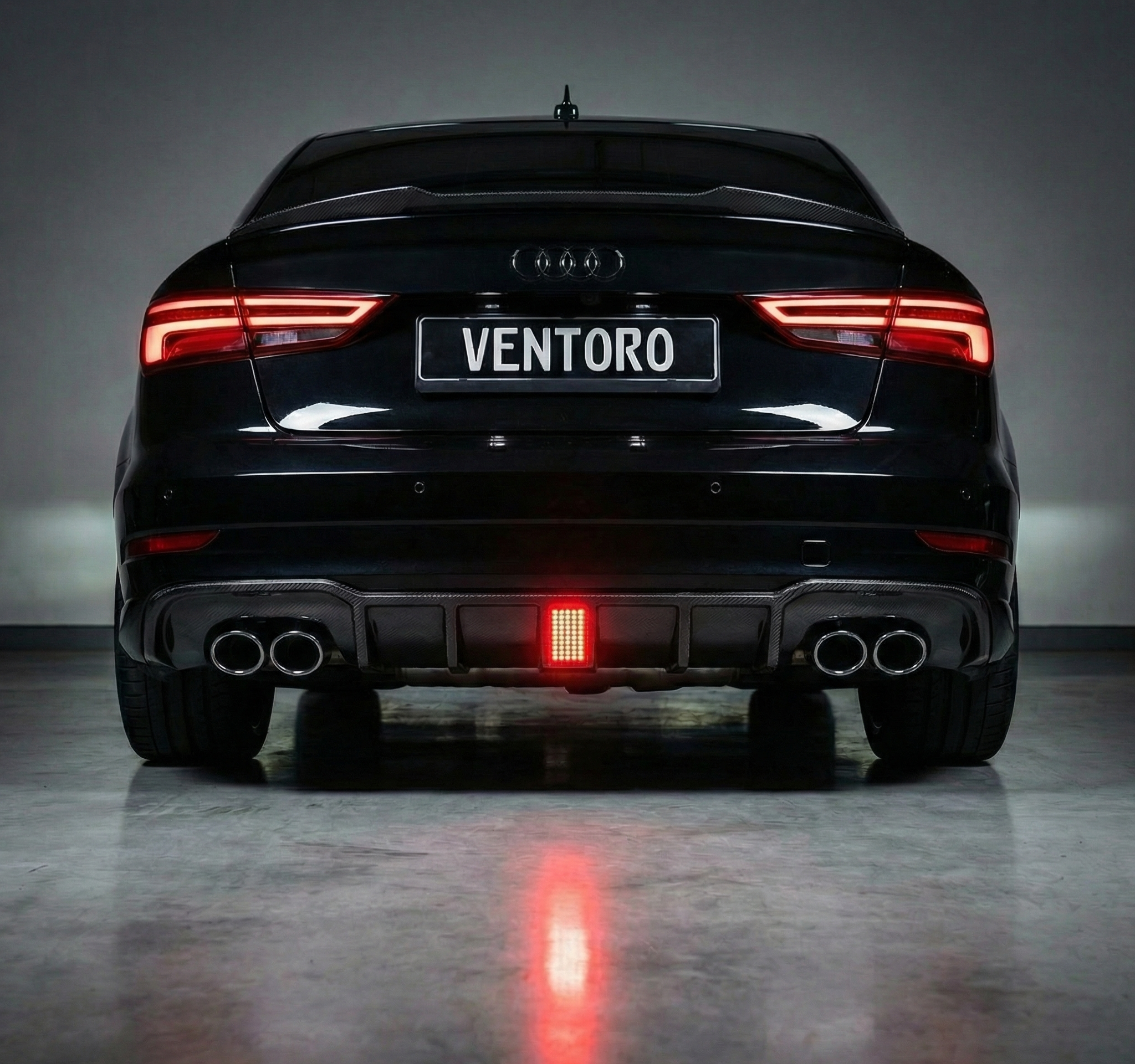 DYFUZOR ZDERZAKA TYLNEGO + LED CARBON AUDI A3 8V S-LINE / S3 8V / SEDAN - obrazek 4