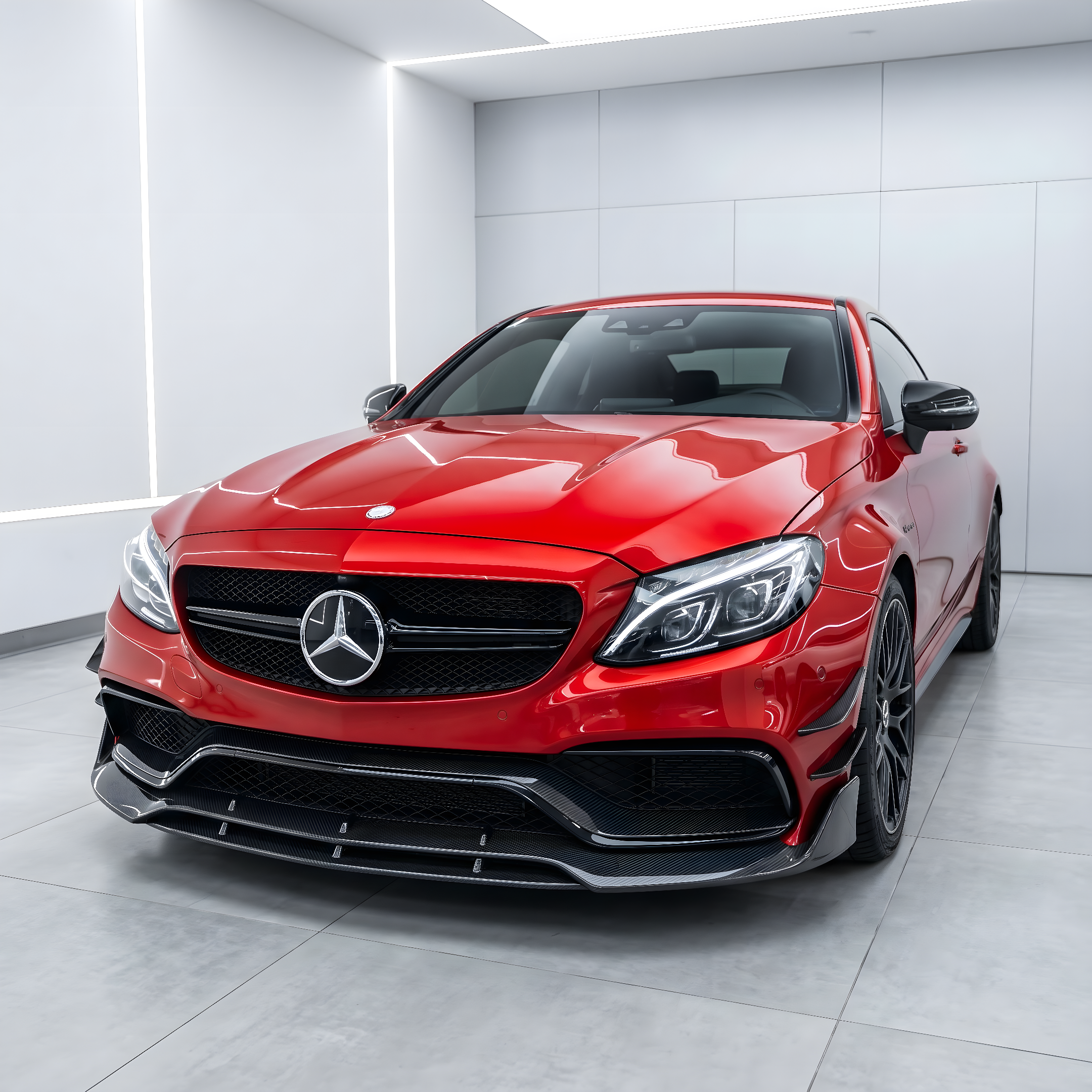 SPLITTER/DOKŁADKA ZDERZAKA PRZEDNIEGO CARBON MERCEDES BENZ C205 C63 AMG COUPE - obrazek 4