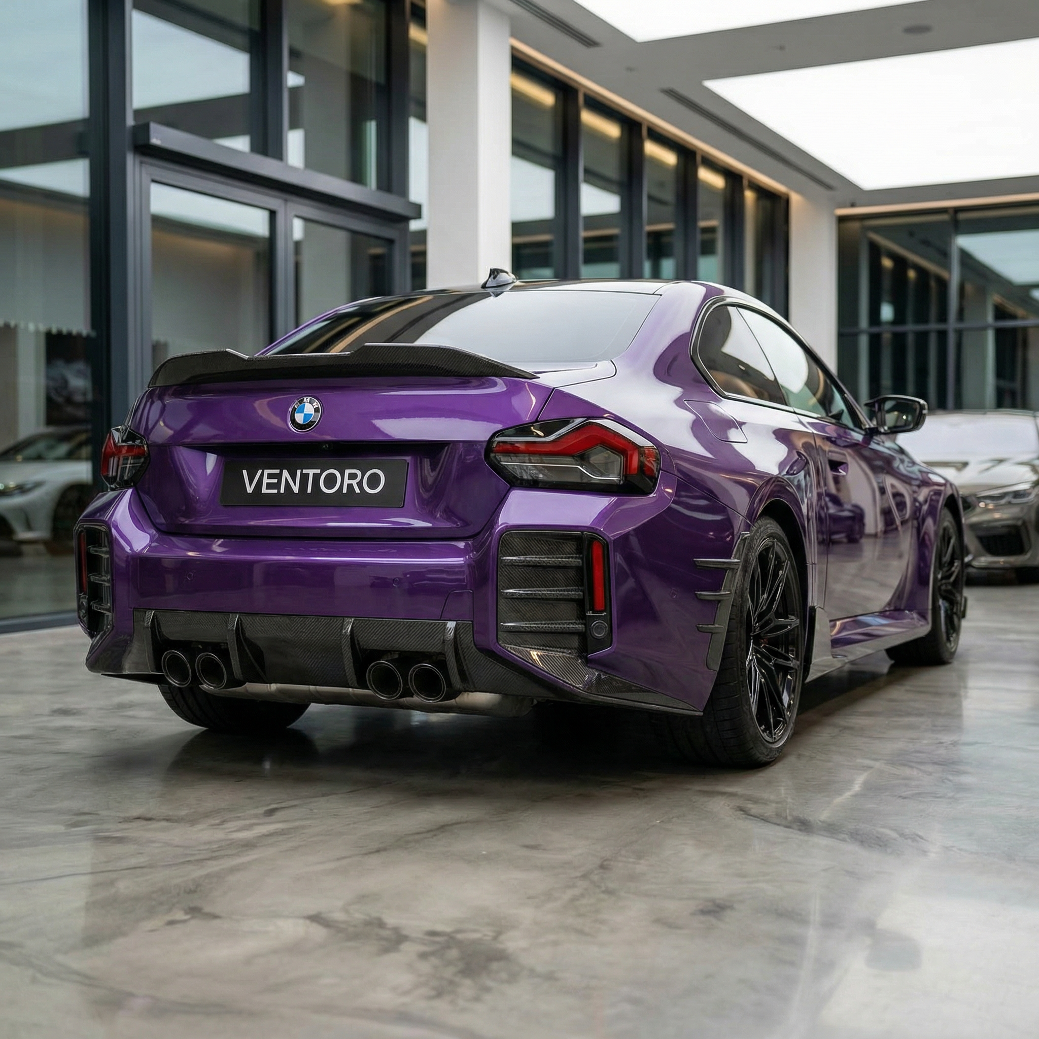 DOKŁADKI/LOTKI ZDERZAKA TYLNEGO CARBON BMW G87 M2 - Image 4