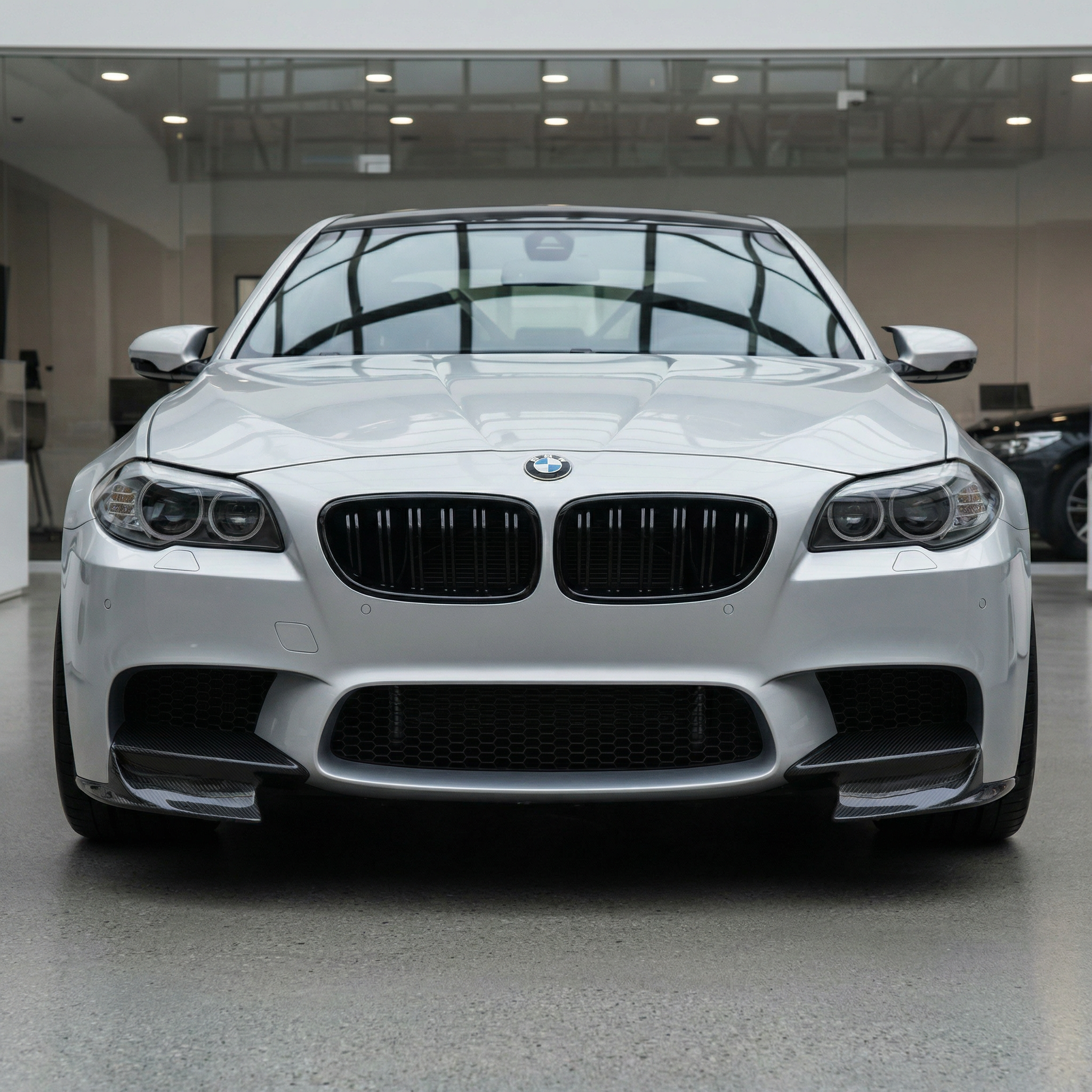 DOKŁADKI/LOTKI ZDERZAKA PRZEDNIEGO CARBON BMW F10 M5 - Image 4