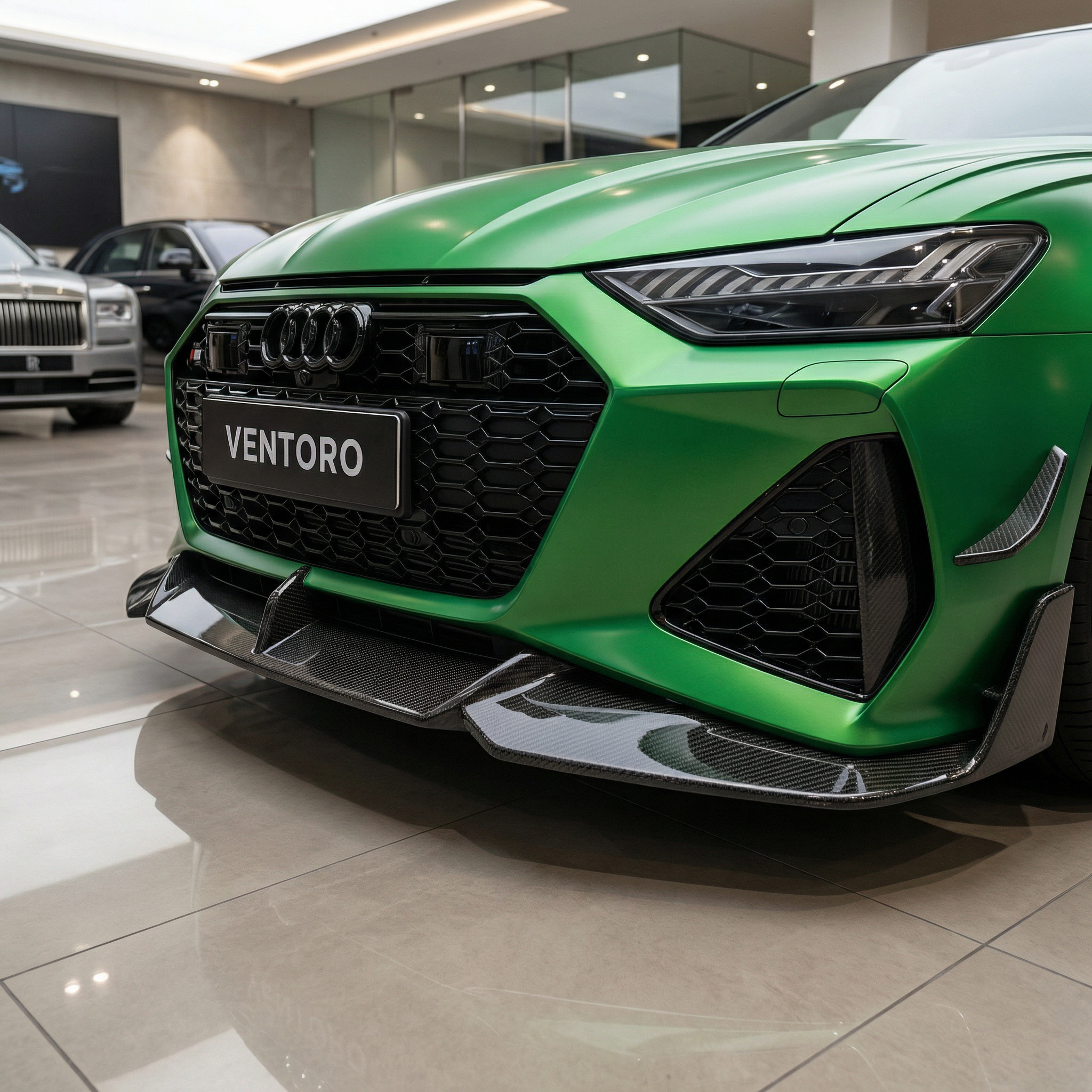 SPLITTER/DOKŁADKA ZDERZAKA PRZEDNIEGO CARBON AUDI RS7 C8 - Image 4